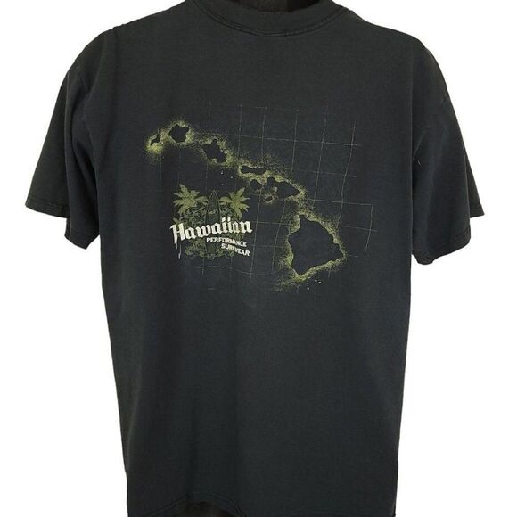 Hawaiian Performance Surfwear T Shirt Vintage 90s Y2K Surfer Surfing Mens Size L - Picture 1 of 7